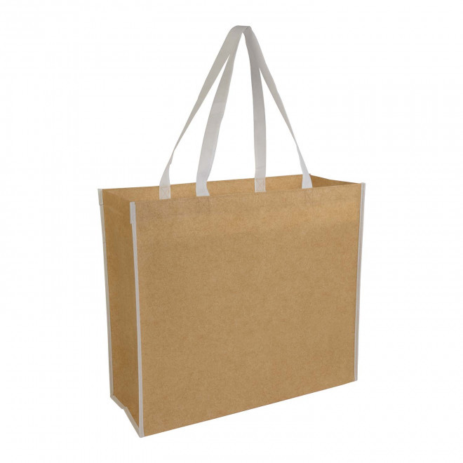 SAC CABAS PERSONNALISABLE NON TISSE LAMINE 'VILLY' - blanc