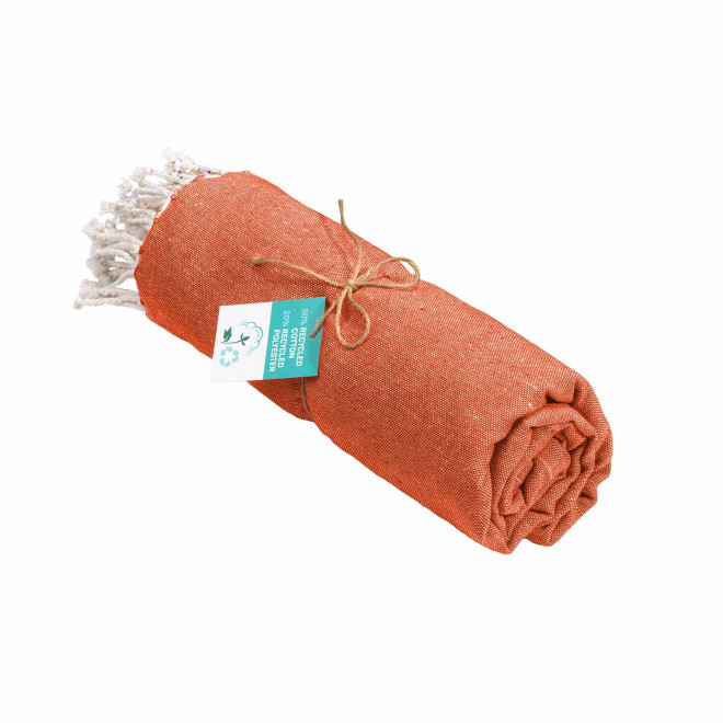 PAREO/FOUTA PERSONNALISABLE 'HORTENSE 180 RECYCLE UNI' - orange