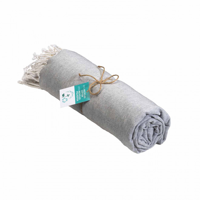 PAREO/FOUTA PERSONNALISABLE 'HORTENSE 180 RECYCLE UNI' - gris