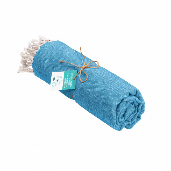 PAREO/FOUTA PERSONNALISABLE 'HORTENSE 180 RECYCLE UNI' - bleu ciel