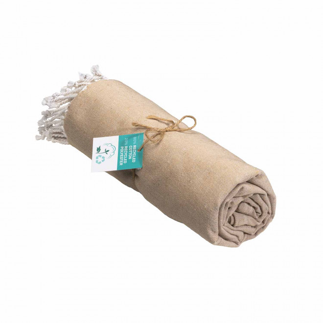 PAREO/FOUTA PERSONNALISABLE 'HORTENSE 180 RECYCLE UNI' - écru