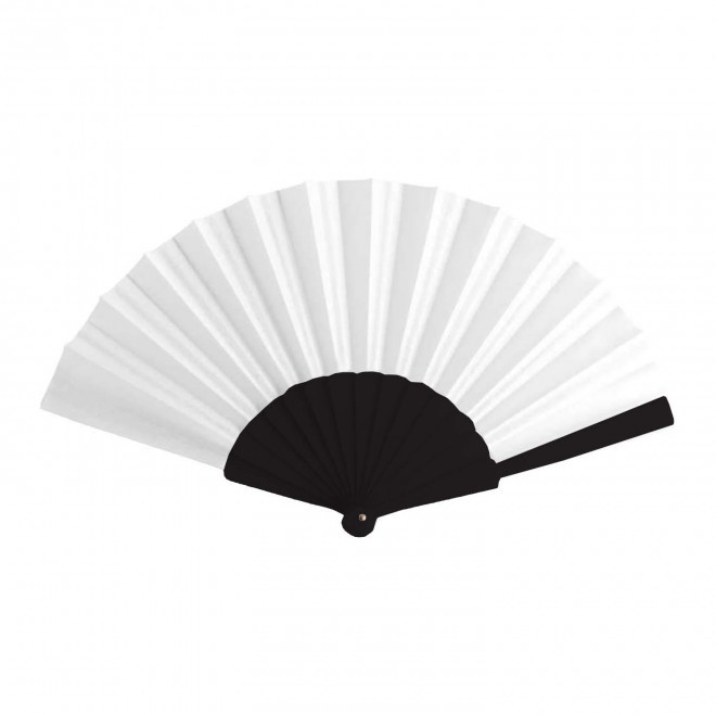 EVENTAIL PERSONNALISABLE EN PLASTIQUE TISSU 'FANNY QUADRI' - noir