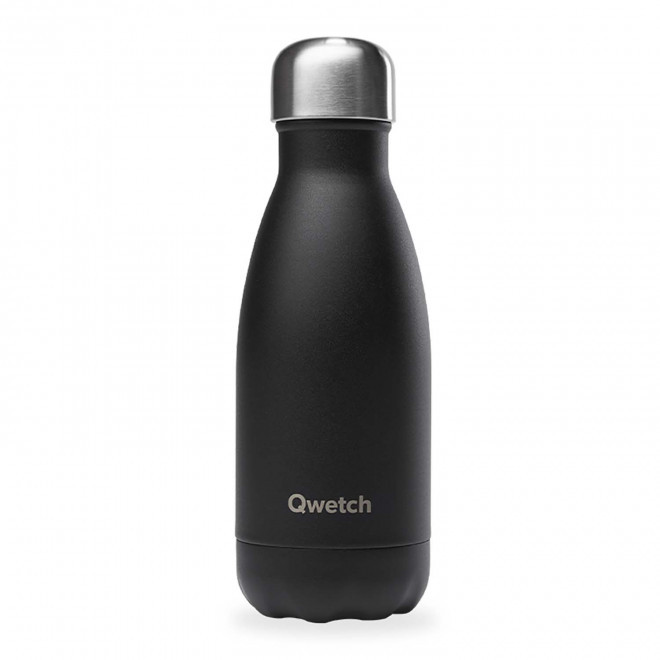BOUTEILLE ISOTHERME PERSONNALISABLE INOX '260 ML QWETCH®' - noir mat