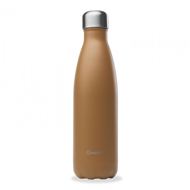 BOUTEILLE ISOTHERME PERSONNALISABLE INOX '500 ML QWETCH®' - camel