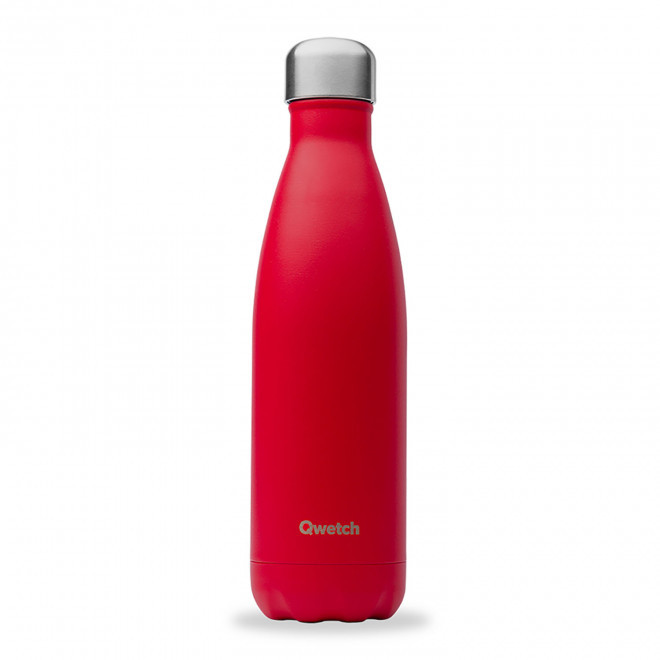 BOUTEILLE ISOTHERME PERSONNALISABLE INOX '500 ML QWETCH®' - rouge cardinal