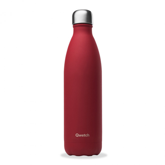 BOUTEILLE ISOTHERME PERSONNALISABLE INOX 750 ML QWETCH® - rouge
