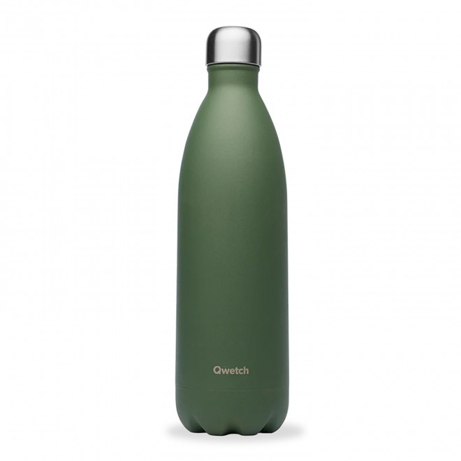 BOUTEILLE ISOTHERME PERSONNALISABLE INOX 1 L QWETCH® - vert kaki