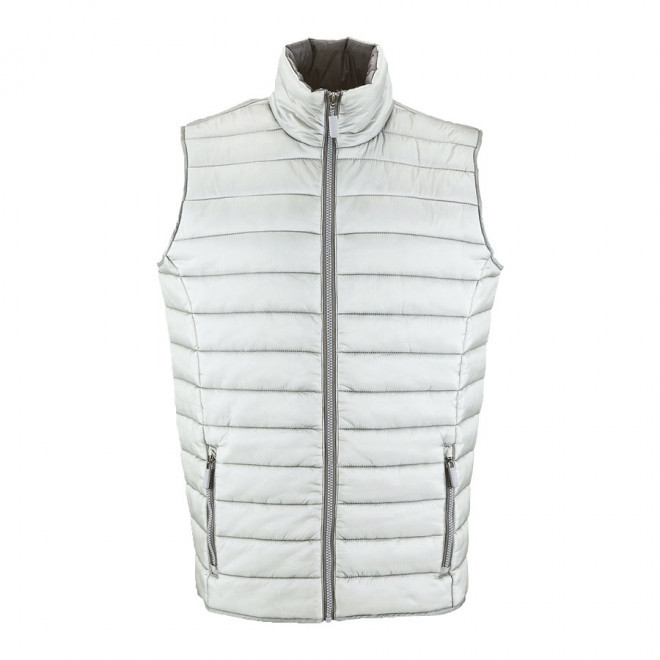 DOUDOUNE PUBLICITAIRE SANS MANCHE HOMME 'WAVE' - gris métal