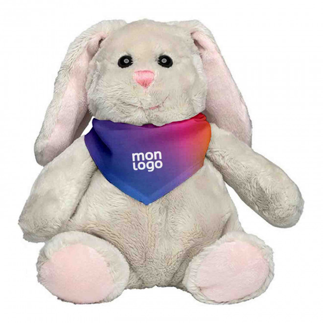 PELUCHE PERSONNALISABLE ANIMAUX DE LA FERME AVEC BANDANA SUBLIME - crème