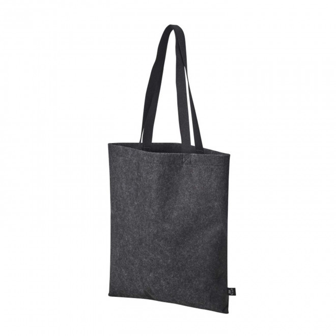 TOTE BAG PERSONNALISABLE EN FEUTRINE RPET 'TALMI' - anthracite chiné