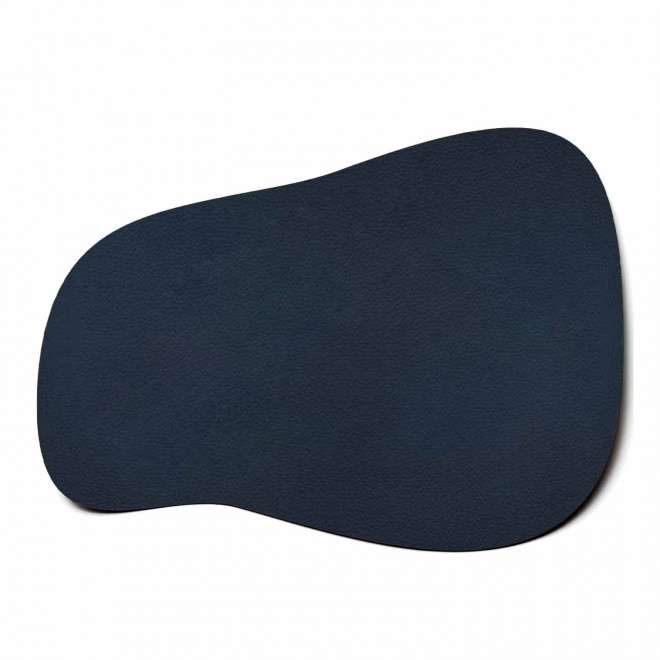 SET DE TABLE PERSONNALISABLE MIF EN CUIR RECYCLE 'MARGAUX' - bleu nuit