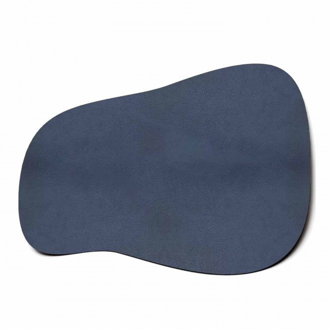 SET DE TABLE PERSONNALISABLE MIF EN CUIR RECYCLE 'MARGAUX' - bleu jean