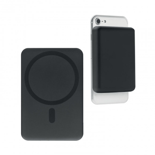 POWERBANK MAGSAFE MAGNETIQUE 5000 MAH PERSONNALISABLE 'MALDRO' - noir
