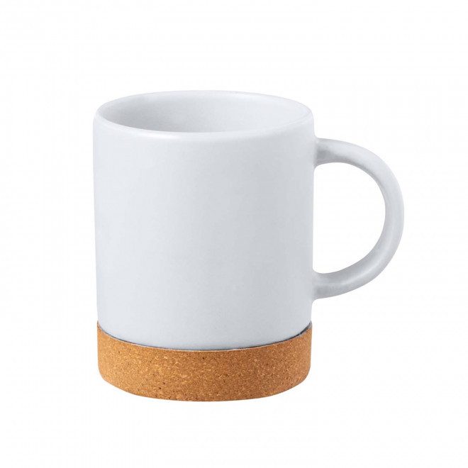 MUG EN CERAMIQUE ET LIEGE PERSONNALISABLE 'MARLINA' - blanc