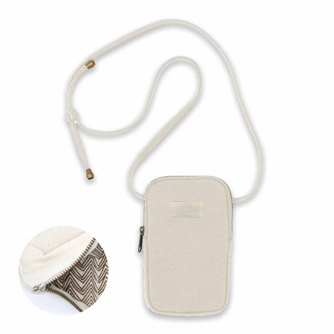 SACOCHE TELEPHONE PERSONNALISABLE STUDIO BY HINDBAG 'THEO' - écru