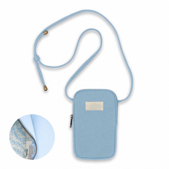 SACOCHE TELEPHONE PERSONNALISABLE STUDIO BY HINDBAG 'THEO' - azur