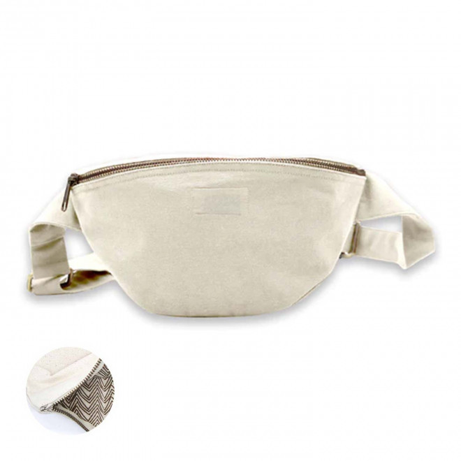 SAC BANANE PERSONNALISABLE COTON STUDIO BY HINDBAG 'VALENTINA' - écru