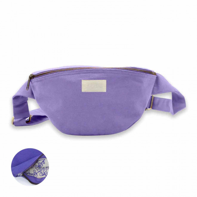 SAC BANANE PERSONNALISABLE COTON STUDIO BY HINDBAG 'VALENTINA' - lavande