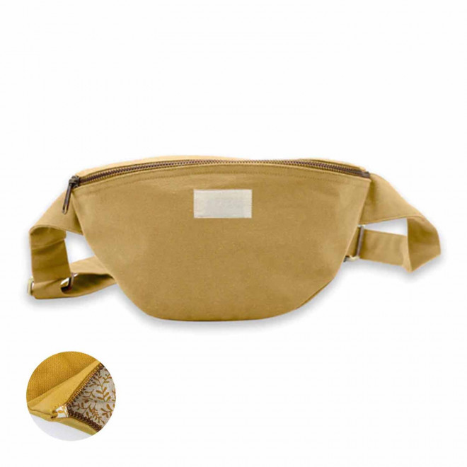 SAC BANANE PERSONNALISABLE COTON STUDIO BY HINDBAG 'VALENTINA' - ocre