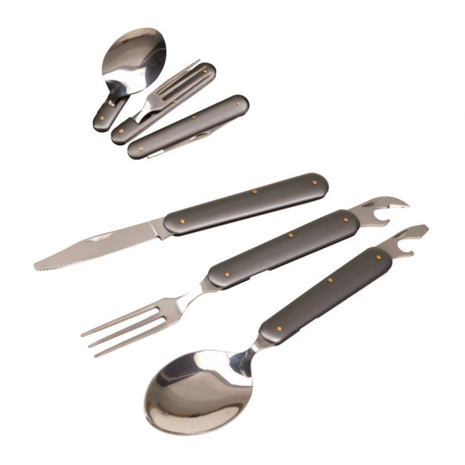 SET DE COUVERTS PLIABLES PUBLICITAIRE 'GALIBIER' - gris