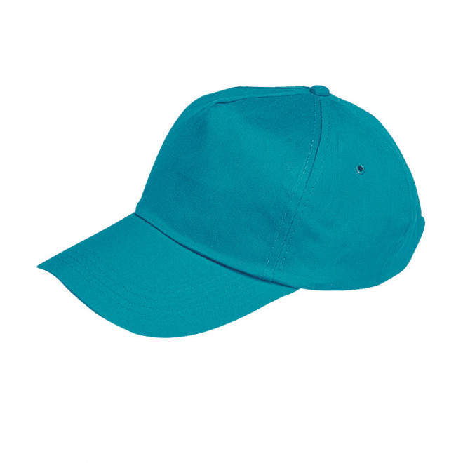CASQUETTE PUBLICITAIRE 5 PANS 'ANTO' 165 GR/M² - turquoise