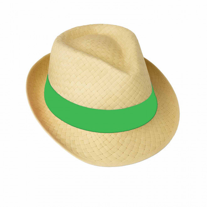 CHAPEAU PAILLE EU PERSONNALISABLE 'BRAZ KIDS' - paille claire/vert