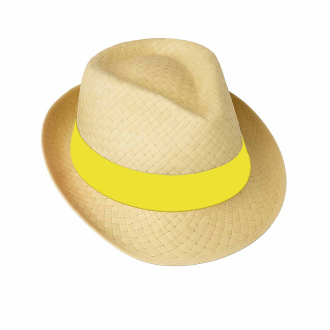 CHAPEAU PAILLE EU PERSONNALISABLE 'BRAZ KIDS' - paille claire/jaune