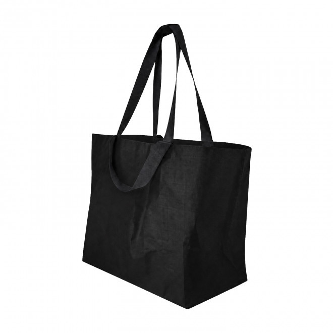 SAC SHOPPING DOUBLE ANSE LAMINE PERSONNALISABLE 'PESCARO' - noir