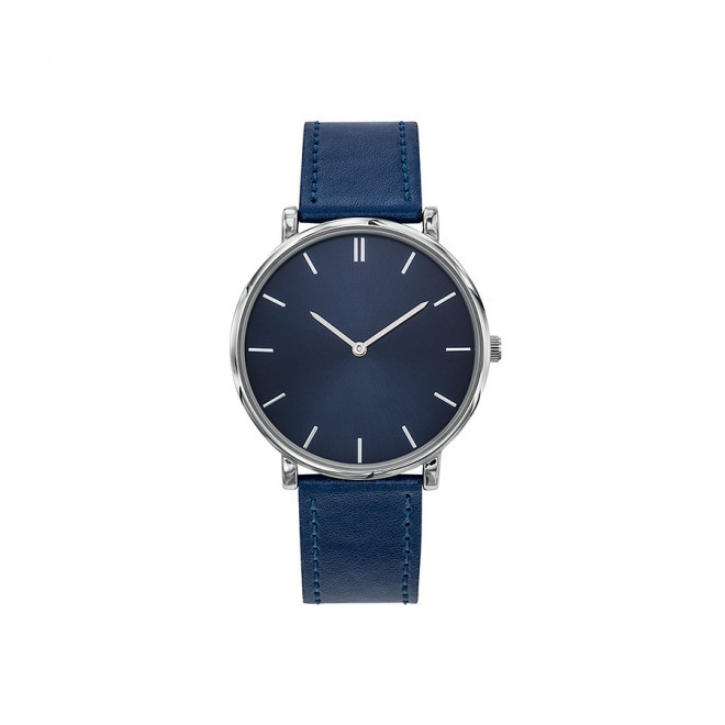 MONTRE MIXTE PERSONNALISABLE 'SOFYA' - bleu/chromé