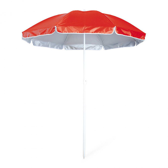 PARASOL PLAGE PERSONNALISABLE PROTECTION UV 'SHINNY' - rouge