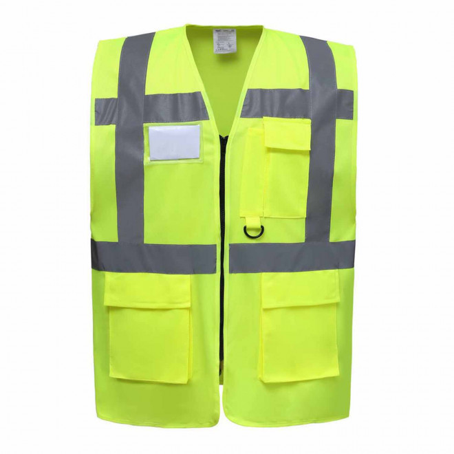 GILET SECURITE PERSONNALISABLE 'BERLIN RPET' - jaune