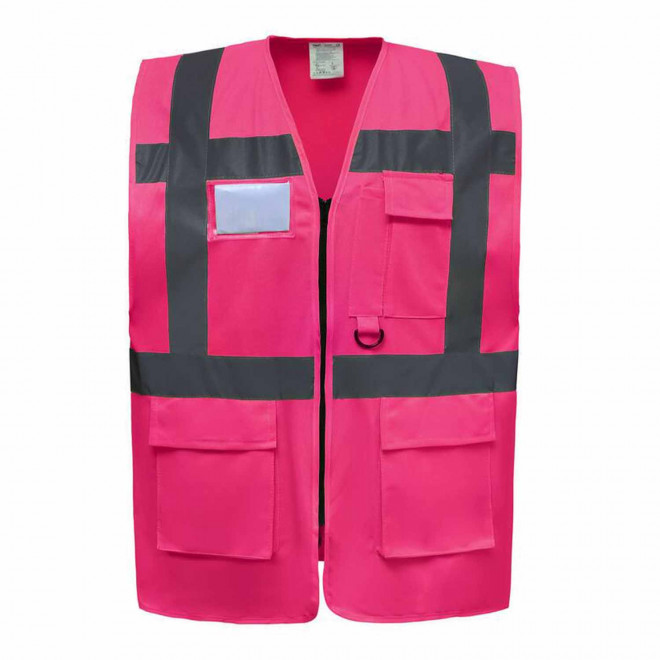GILET SECURITE PERSONNALISABLE 'BERLIN RPET' - rose