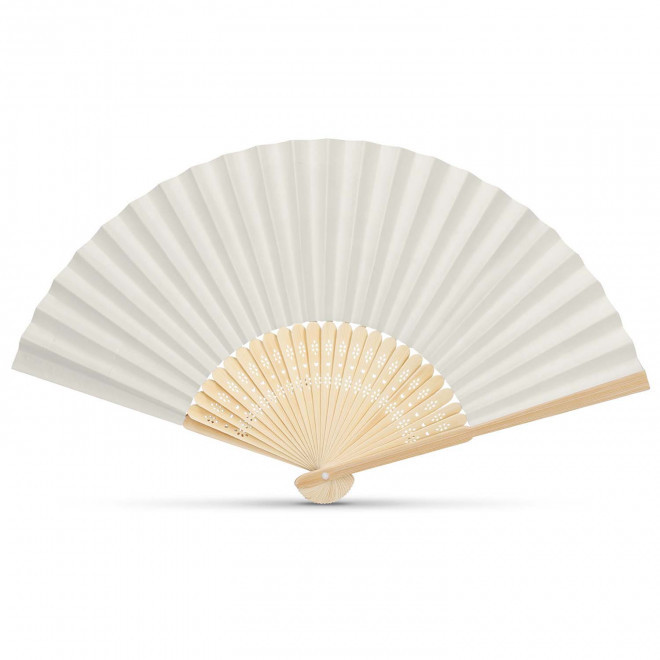 ÉVENTAIL PERSONNALISÉ EN BAMBOU ET PAPIER 'FANNY BAMBOU QUADRI' - naturel