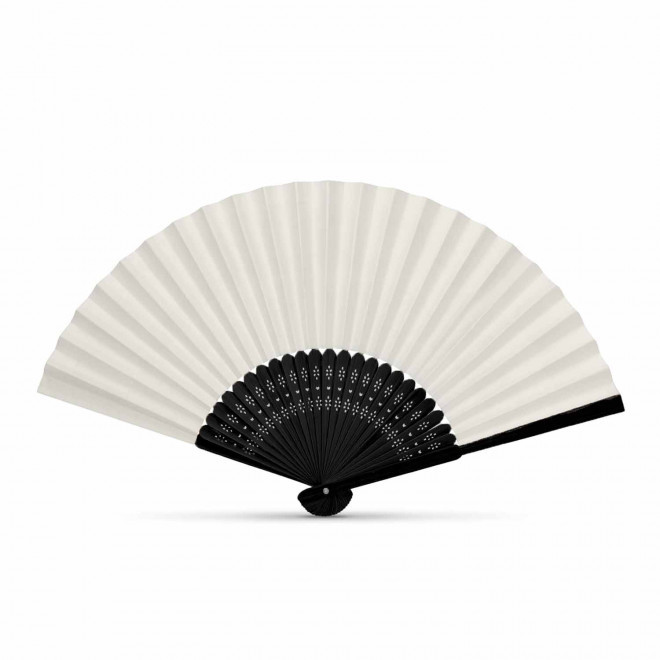 ÉVENTAIL PERSONNALISABLE EN BAMBOU ET TISSU 'ILMA' - noir