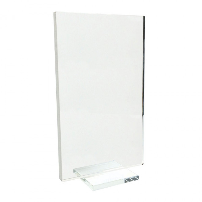 TROPHÉE PERSONNALISABLE RECTANGULAIRE 'MAJOR' AVEC GRAVURE - verre transparent