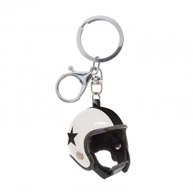 PORTE CLE PERSONNALISABLE EN FORME DE CASQUE 'VESPO' - blanc