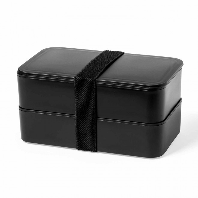 LUNCH BOX PERSONNALISABLE 'DOPPITA DOUBLE COLOR' - noir