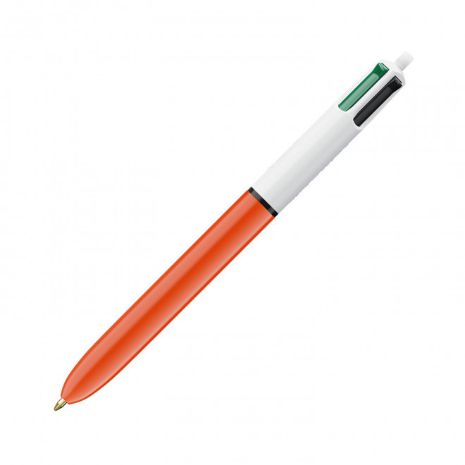 STYLO 4 COULEURS BIC® PERSONNALISABLE 'FINE BILLE' - orange
