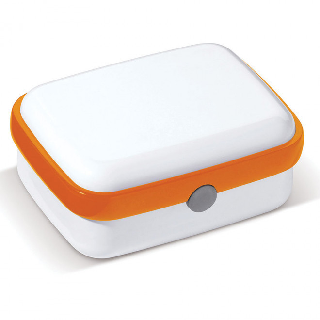 LUNCH BOX PERSONNALISÉE 'GOUTIS' - blanc/orange