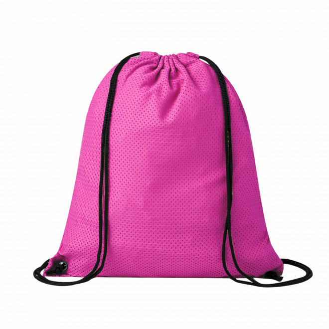 SAC A DOS PERSONNALISABLE CORDELETTE POLYESTER 'ALIXOU' - fuchsia