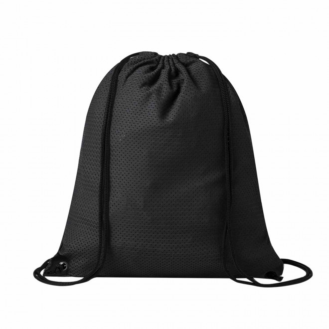 SAC A DOS PERSONNALISABLE CORDELETTE POLYESTER 'ALIXOU' - noir