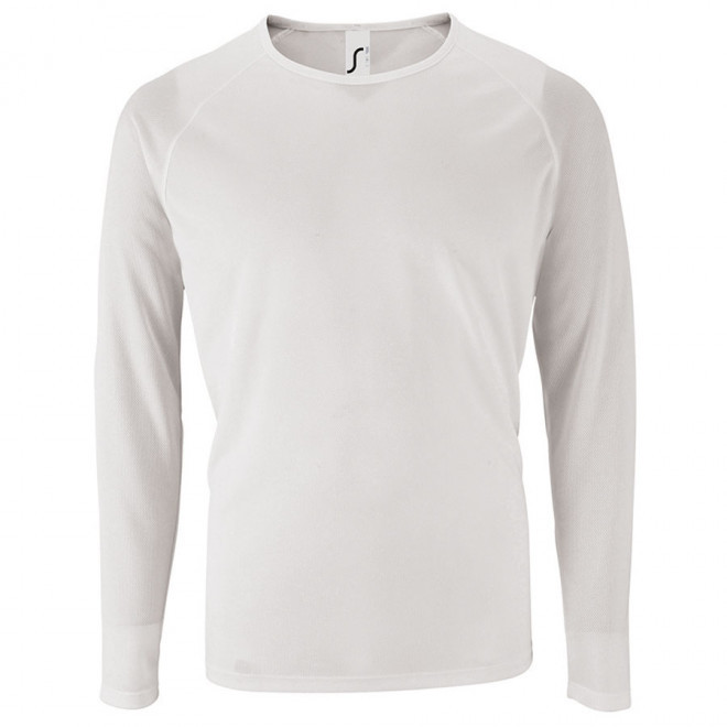 T-SHIRT SPORTIF MANCHES LONGUES PUBLICITAIRE HOMME 'KOURY' 140 GR/M² BLANC - blanc