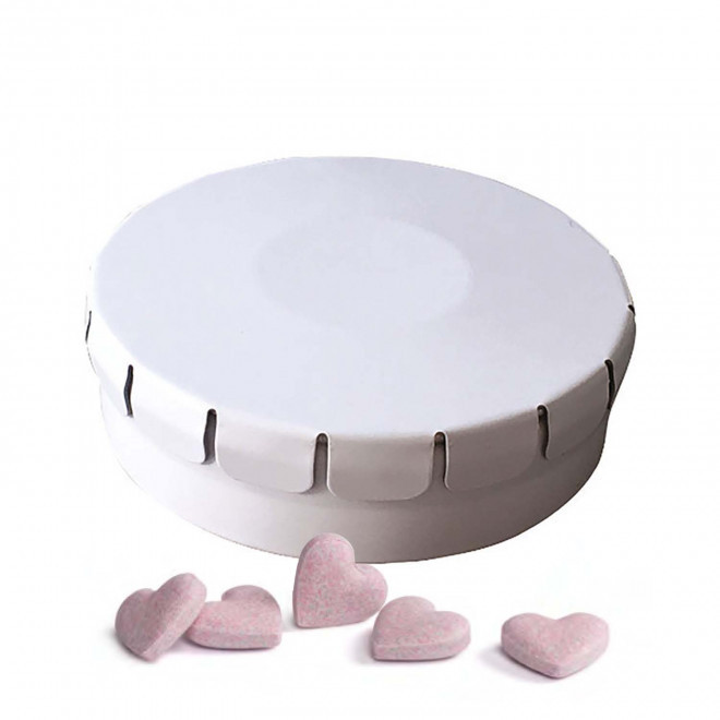 BOITE A BONBONS COEUR PERSONNALISABLE 'CLIC CLAC' - blanc mat