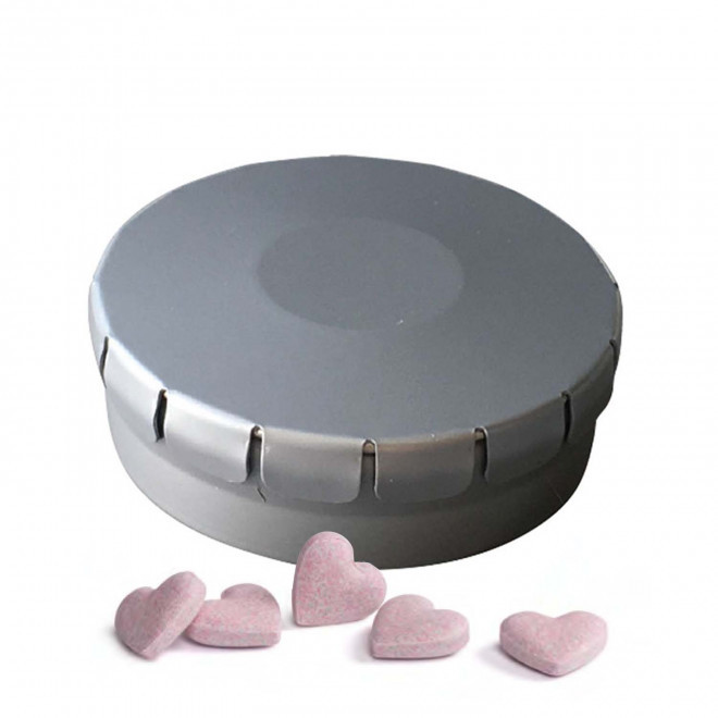 BOITE A BONBONS COEUR PERSONNALISABLE 'CLIC CLAC' - argenté