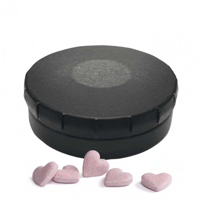 BOITE A BONBONS COEUR PERSONNALISABLE 'CLIC CLAC' - noir mat