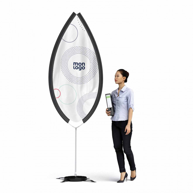 ORIFLAMME PERSONNALISABLE EN FORME DE FEUILLE 'MAPLE' - quadrichromie