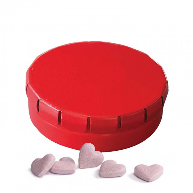 BOITE A BONBONS COEUR PERSONNALISABLE 'CLIC CLAC' - rouge