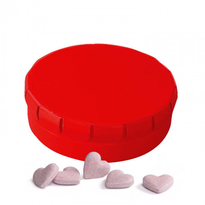 BOITE A BONBONS COEUR PERSONNALISABLE 'CLIC CLAC' - rouge mat