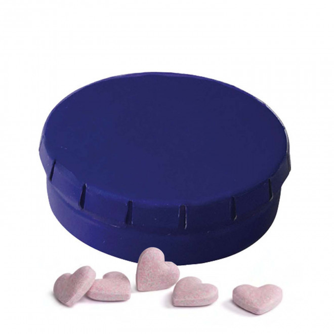 BOITE A BONBONS COEUR PERSONNALISABLE 'CLIC CLAC' - bleu foncé mat