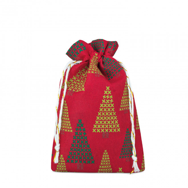 SAC POCHON NOEL PERSONNALISABLE 'ELENAX' - rouge